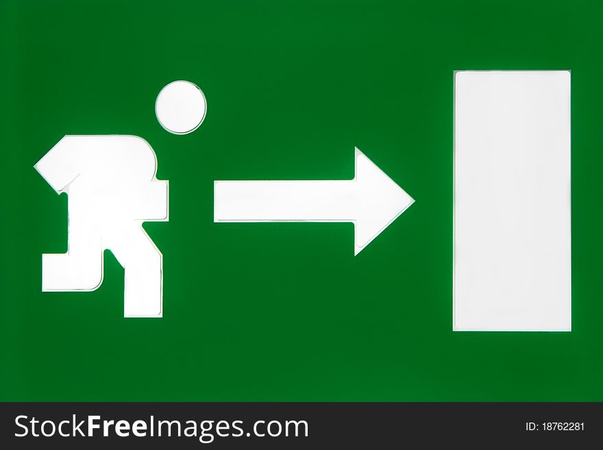 International grafic green symbol of emergency exit
