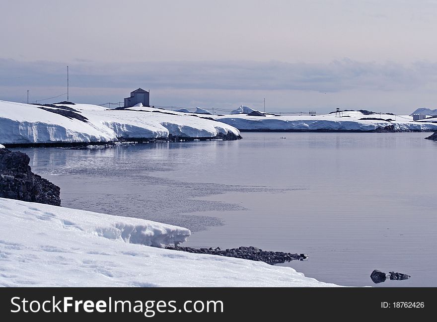 Winter Island on Antarctica Peninsula. Winter Island on Antarctica Peninsula