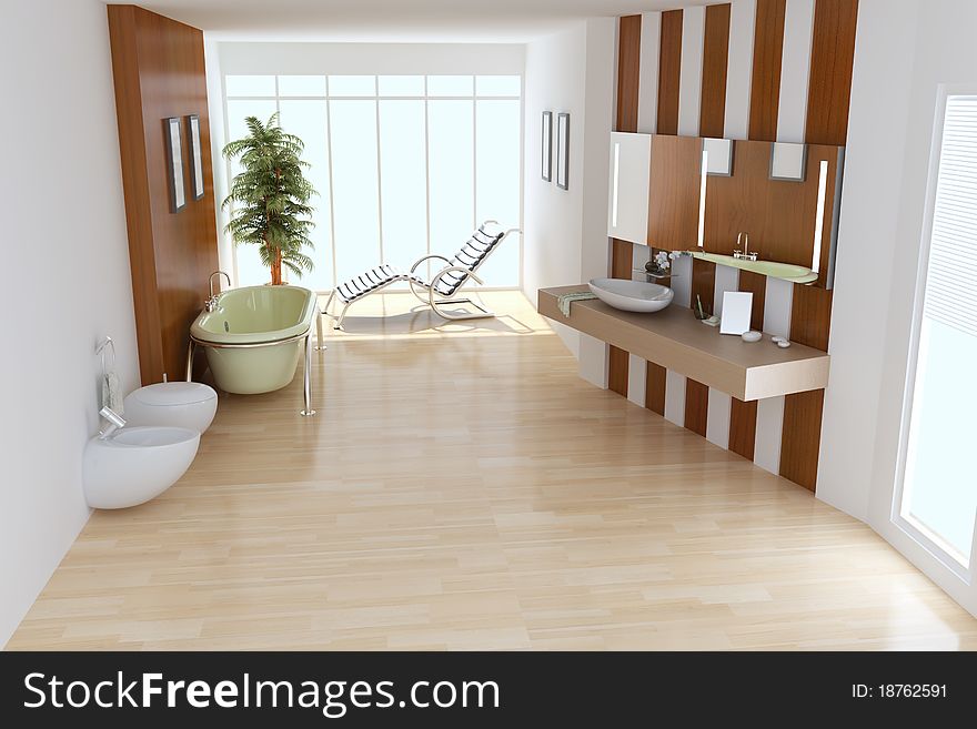 The 3d rendering indoor toilet. The 3d rendering indoor toilet