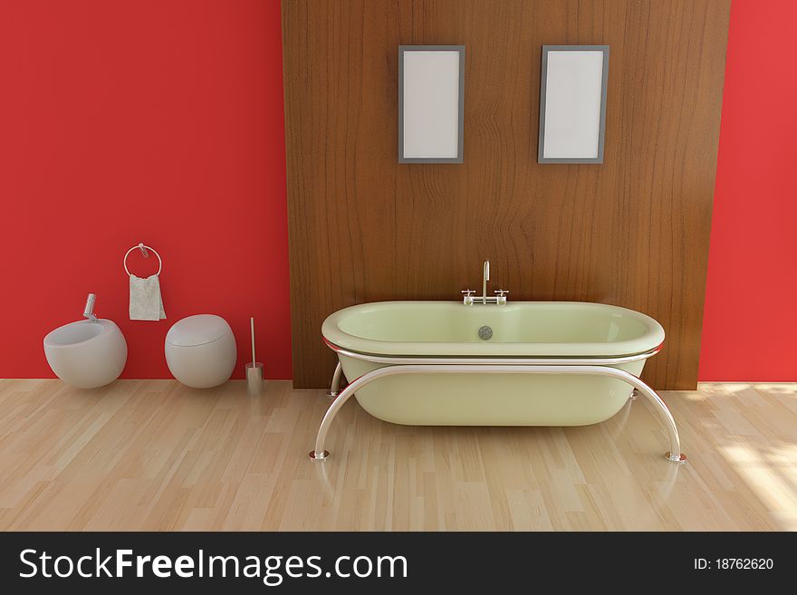 The 3d rendering indoor toilet. The 3d rendering indoor toilet