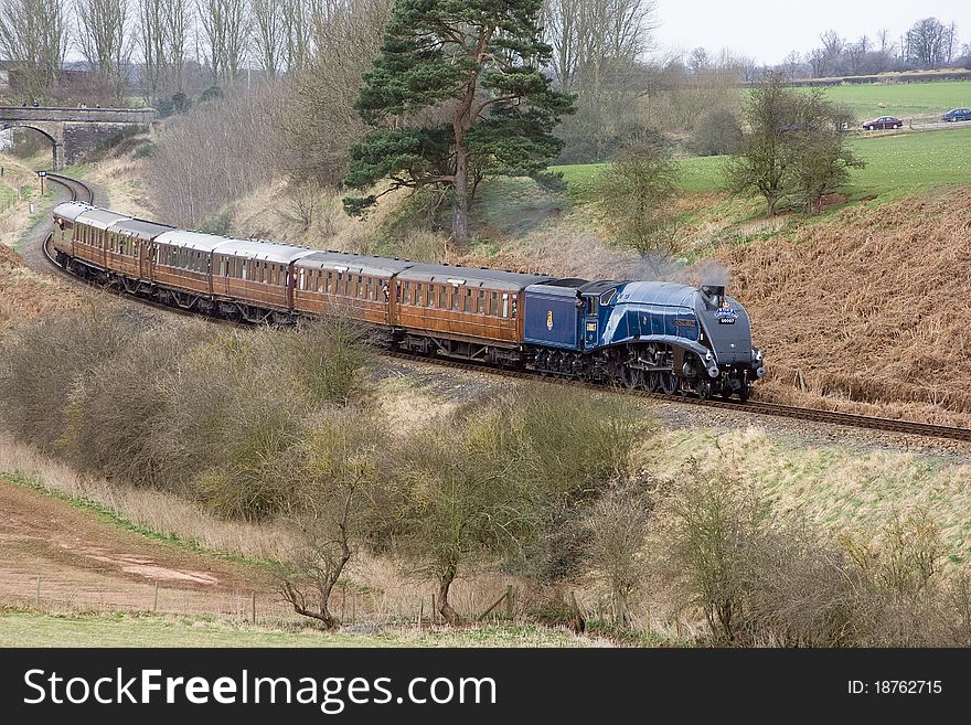 Pacific Sir Nigel Gresley on the Severn valley railway. Pacific Sir Nigel Gresley on the Severn valley railway