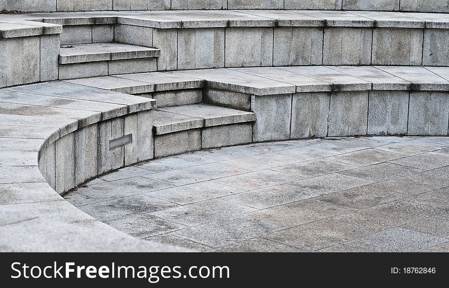 Empty oval marble arena with copy space.