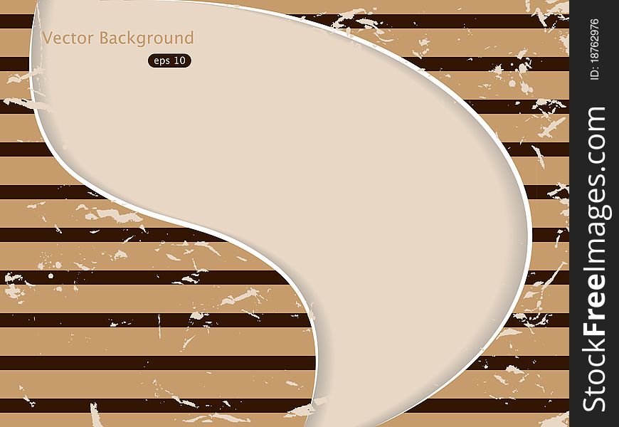 Vector vintage brown striped background. Vector vintage brown striped background