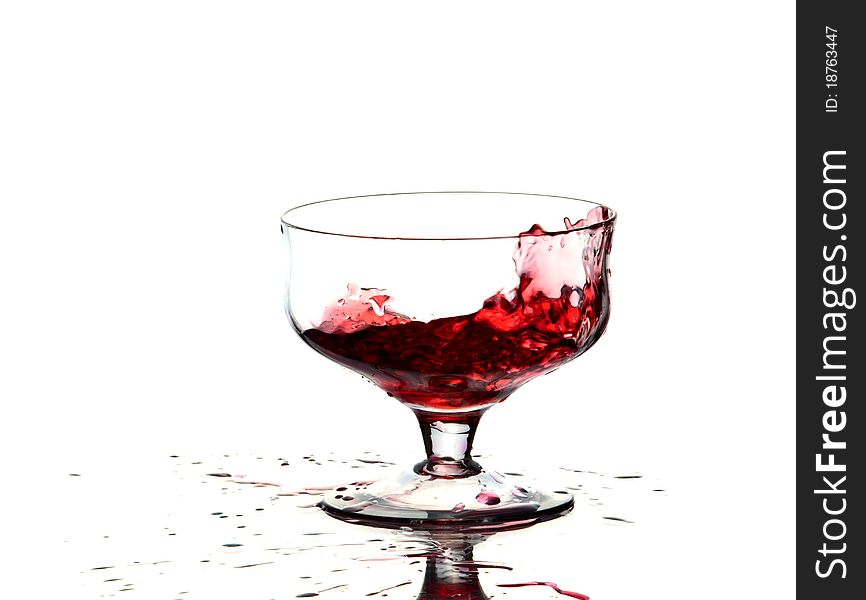 A glass of wine. White background. Studio shot.