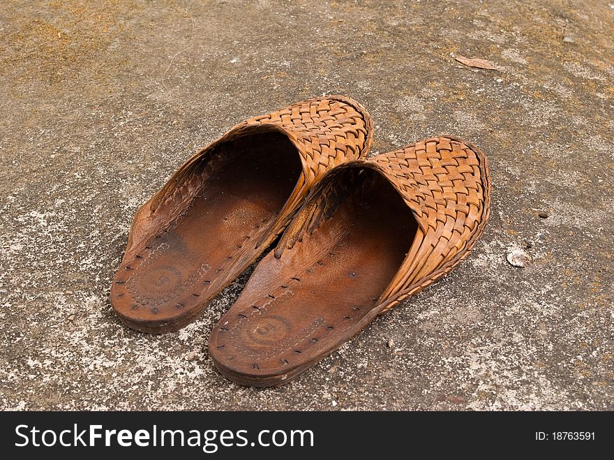 Cow Skin Shoes On The Wall.