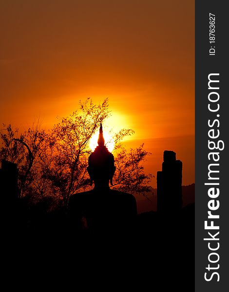 Sunset of sukhothai historical park.the world Heritage. Sunset of sukhothai historical park.the world Heritage.