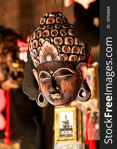Mask that is worn during the rituals on the forehead to impersonate a god. Mask that is worn during the rituals on the forehead to impersonate a god