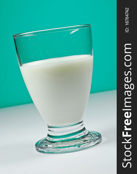 Glasses of white fresh milk