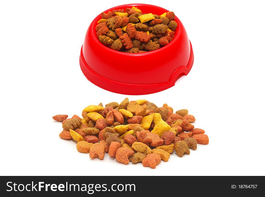 Photo of the Cat food on white background