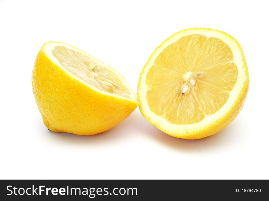 Fresh yellow lemon isolated on white background