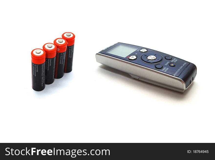 Photo of the voice recorder on white background
