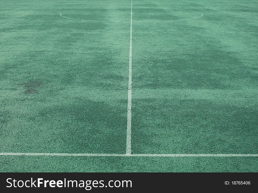 Soccer field in the sports stadium