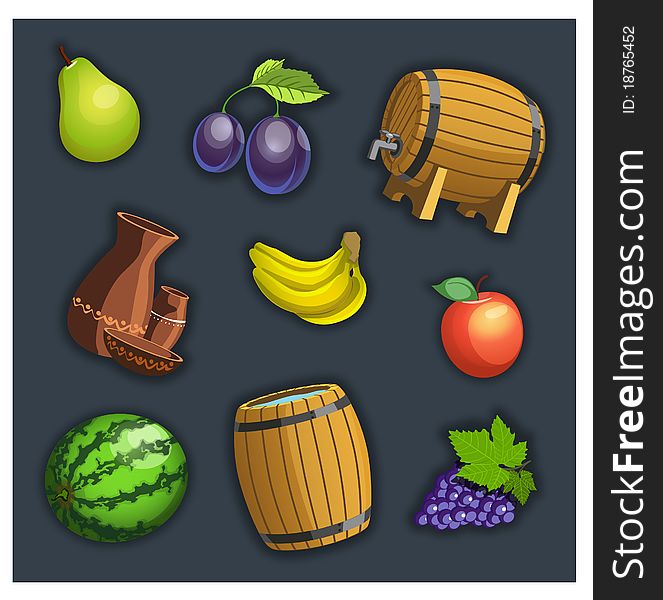 Fruit and barrel