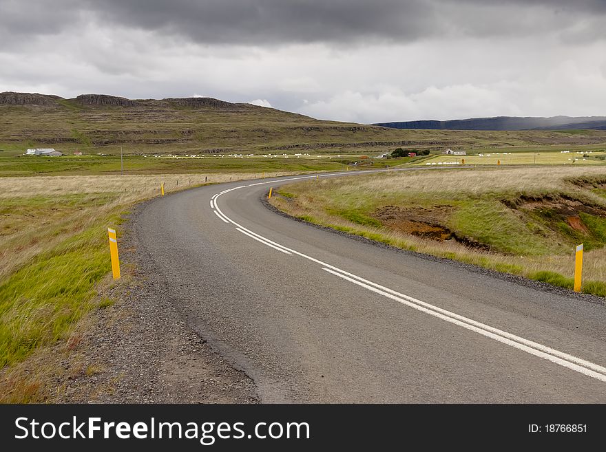 Empty rural route to vestfjord in Iceland. Empty rural route to vestfjord in Iceland.