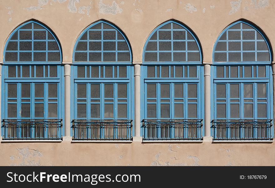 Vintage style windows in the old city of Acre in Israel. Vintage style windows in the old city of Acre in Israel