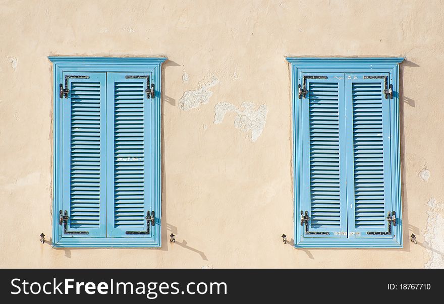 Vintage style windows in the old city of Acre in Israel. Vintage style windows in the old city of Acre in Israel