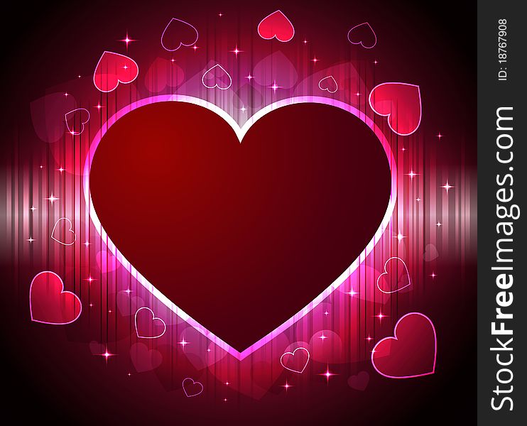 Abstract background with hot hearts