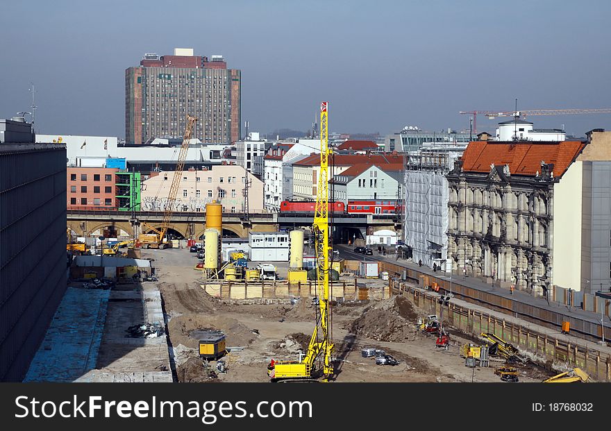 A view of construction in Berlin, Germany. A view of construction in Berlin, Germany.