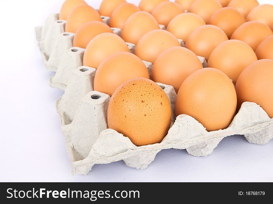 Eggs in a package to isolate the background