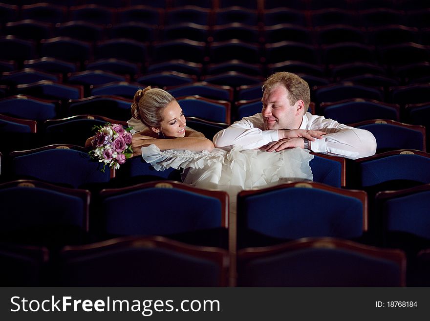 Young couple in the theatre