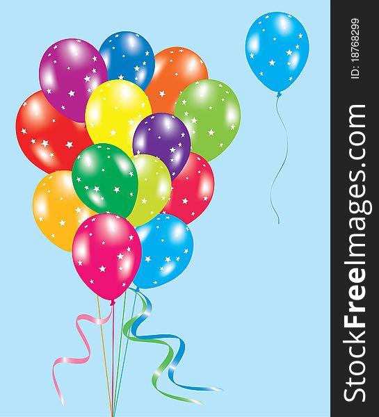 vector illustration of colorful balloons in the sky