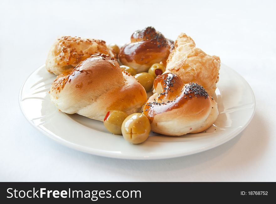 Light lunch with bread and olives. Turkey