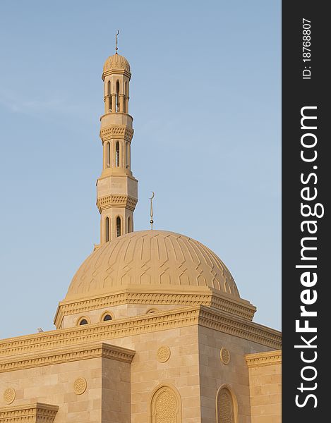 A mosque during sunset in Dubai, UAE.