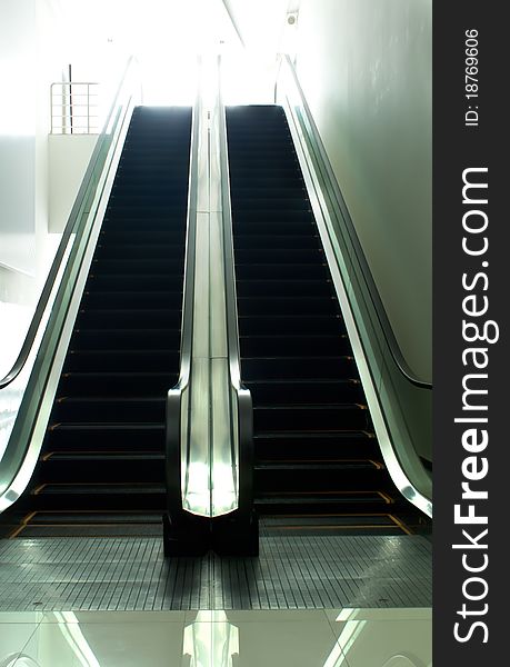 Shop escalator in shopping center