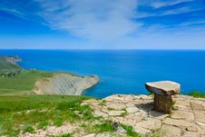Stone Seat Above The Sea Royalty Free Stock Images