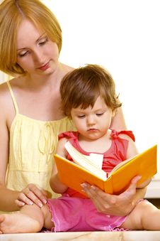 Mother With Her Daughter Reading Book Stock Photo Mother With Her Daughter Reading Book Stock Photo