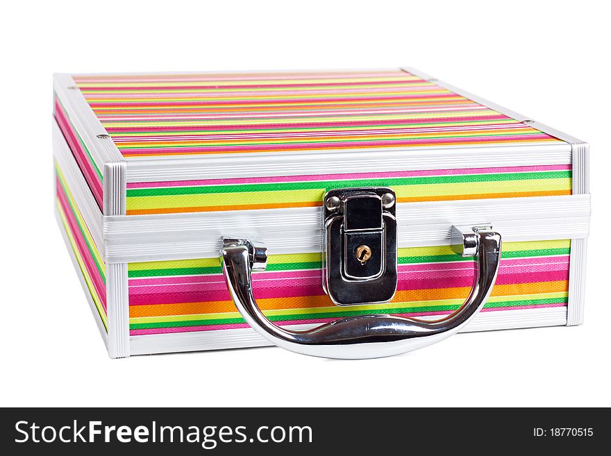 Colorful travel case isolated over white