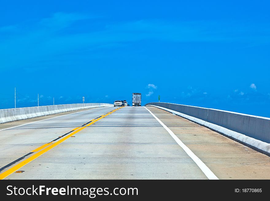 Bridge with highway in the Florida Keys in daytime. Bridge with highway in the Florida Keys in daytime