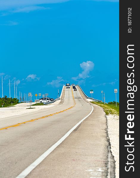Bridge with highway in the Florida Keys in daytime. Bridge with highway in the Florida Keys in daytime