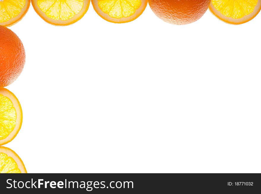 Orange frame isolated on white background