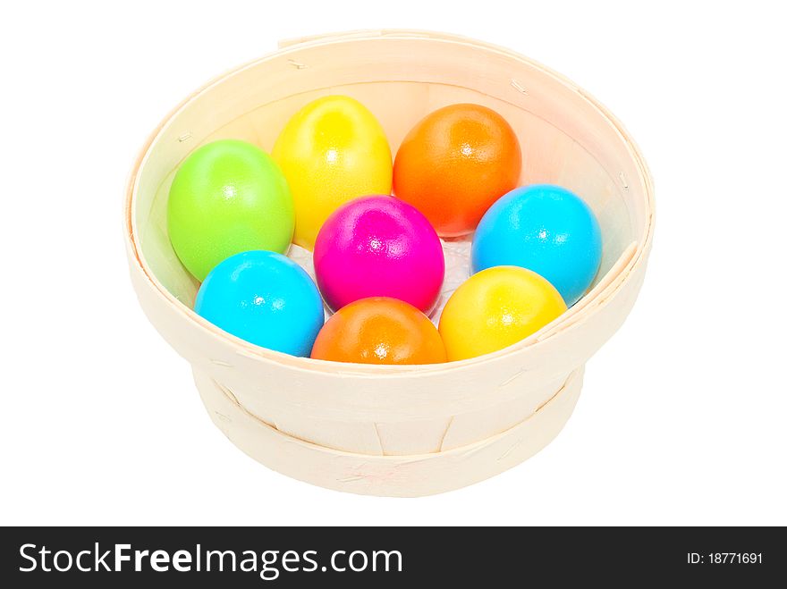 Easter day colorful eggs on a white background