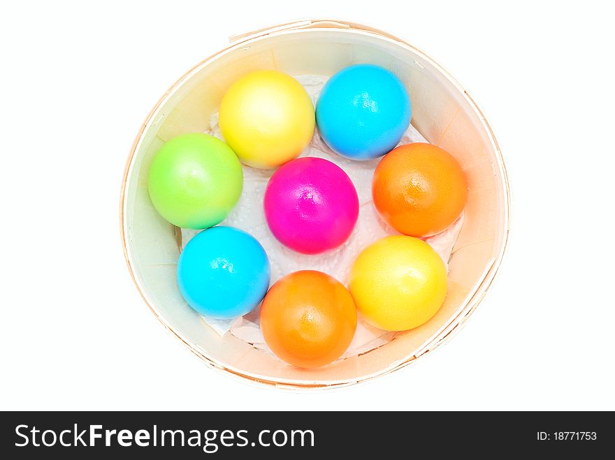 Easter day colorful eggs on a white background