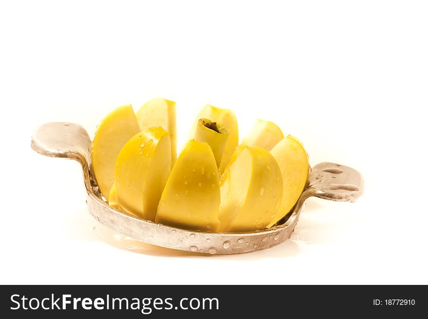 Yellow Apple On A White Background