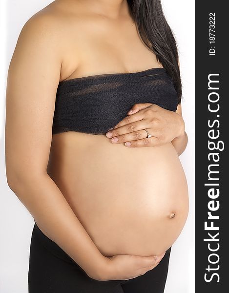 Sexy beautiful pregnant semi nude Indian woman
