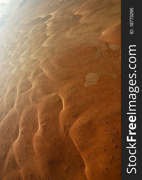 View of the desert from hot air balloon