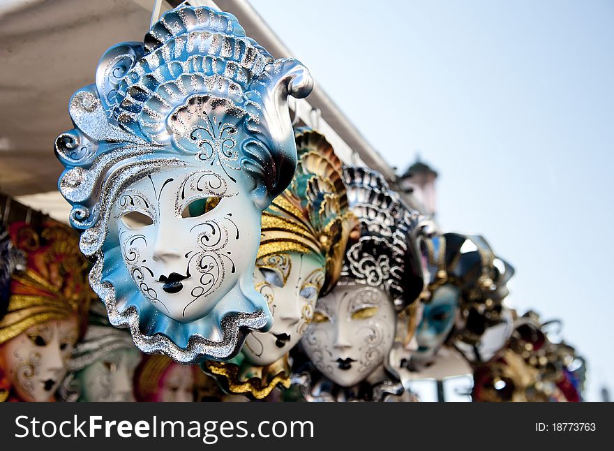 Carnival figure mask in St.Mark´s Square in Venice Italy. Carnival figure mask in St.Mark´s Square in Venice Italy