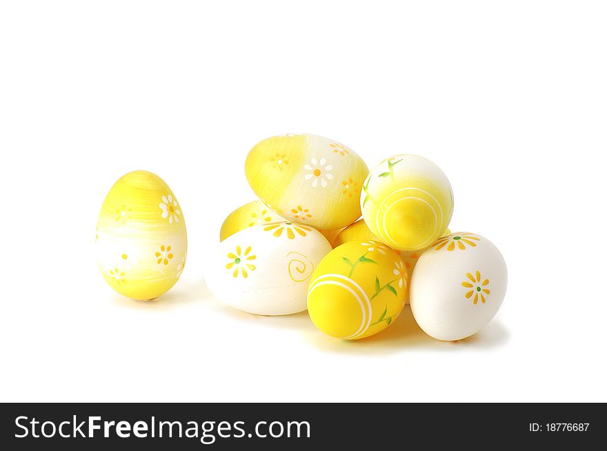 Easter eggs on a white background