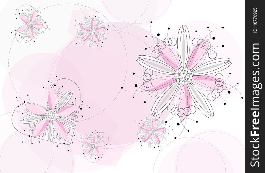 Abstract flower pattern on white background. Abstract flower pattern on white background