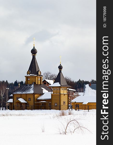 Modern rural orthodox church in suburb of Moscow. Modern rural orthodox church in suburb of Moscow.