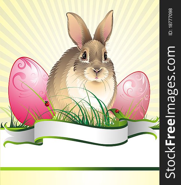 Easter background with rabbit