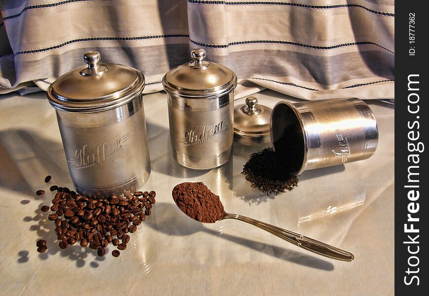 Antique Kitchen Canisters Set