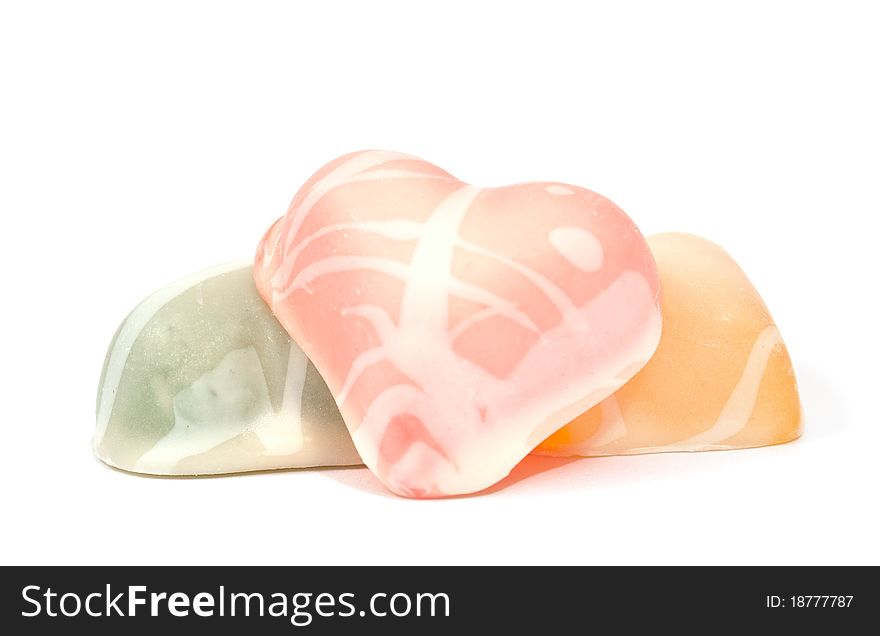 Jelly candy on a white background