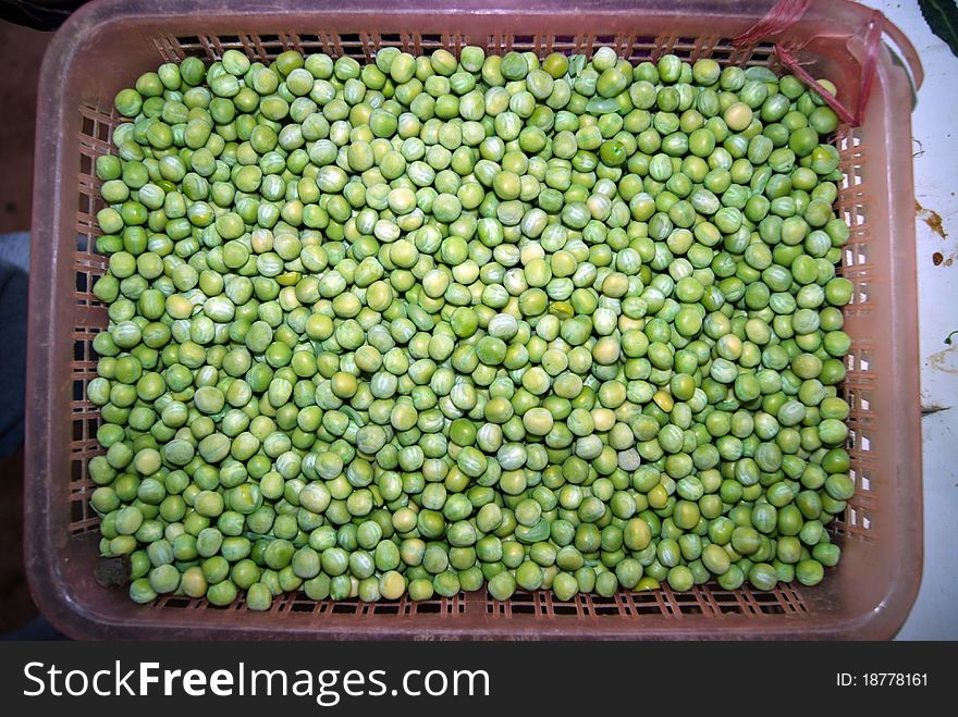 Peas, before the market sale. It is one of the people like to eat vegetables.