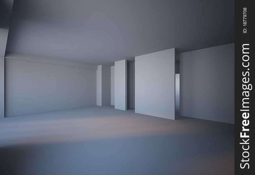 A gray 3d interior composition. A gray 3d interior composition
