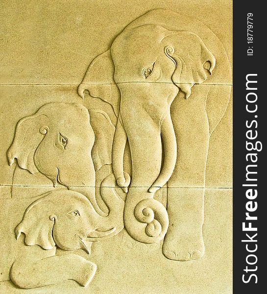 The Sculpture Sandstone of elephants. The Sculpture Sandstone of elephants