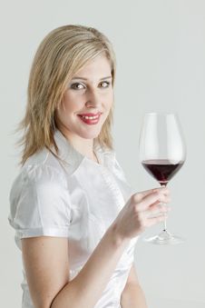 Woman With A Glass Of Red Wine Royalty Free Stock Photography Woman With A Glass Of Red Wine Royalty Free Stock Photography